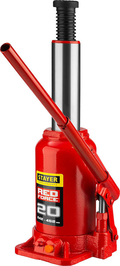 Домкрат бутылочный Stayer, 20 т., 242-452 мм, серия "Red force" (43160-20_z01) - фото 2 - id-p76810510