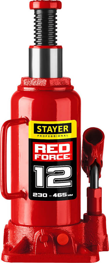 Домкрат бутылочный Stayer, 12 т., 230-465 мм, серия "Red force" (43160-12_z01) - фото 3 - id-p76810512