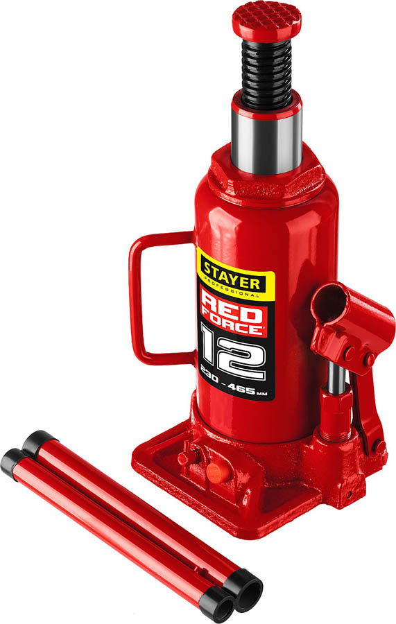 Домкрат бутылочный Stayer, 12 т., 230-465 мм, серия "Red force" (43160-12_z01) - фото 4 - id-p76810512