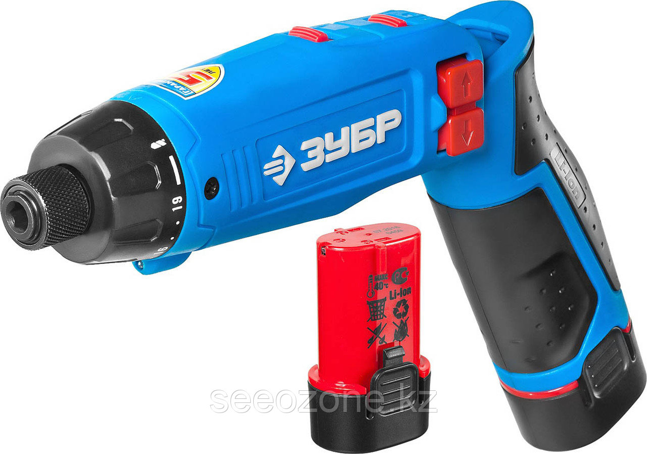 Отвертка-трансформер ЗУБР, 7,2 В, 2 скор., серия "Профессионал" (ЗО-7.2-Ли КН)