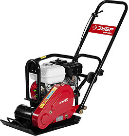 Виброплита ЗУБР, 10 кН, 6,5 л.с., 4000 Вт, ГРУНТ, серия "Профессионал" (ЗВПБ-10 ГХ)