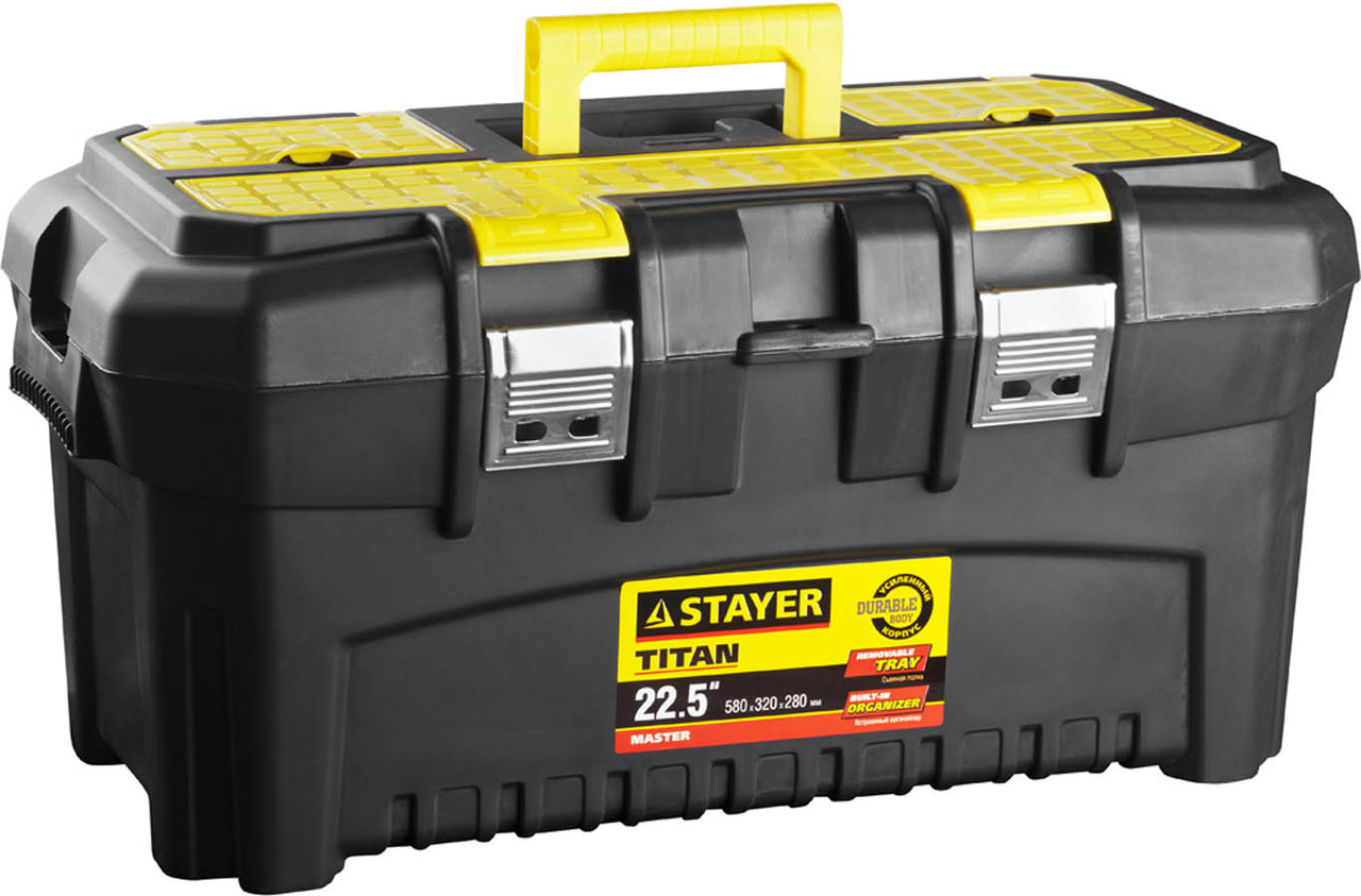 Ящик для инструментов Stayer, 553*320*310 мм (22"), пластиковый, серия "Titan-22" (38016-22) - фото 1 - id-p76810742