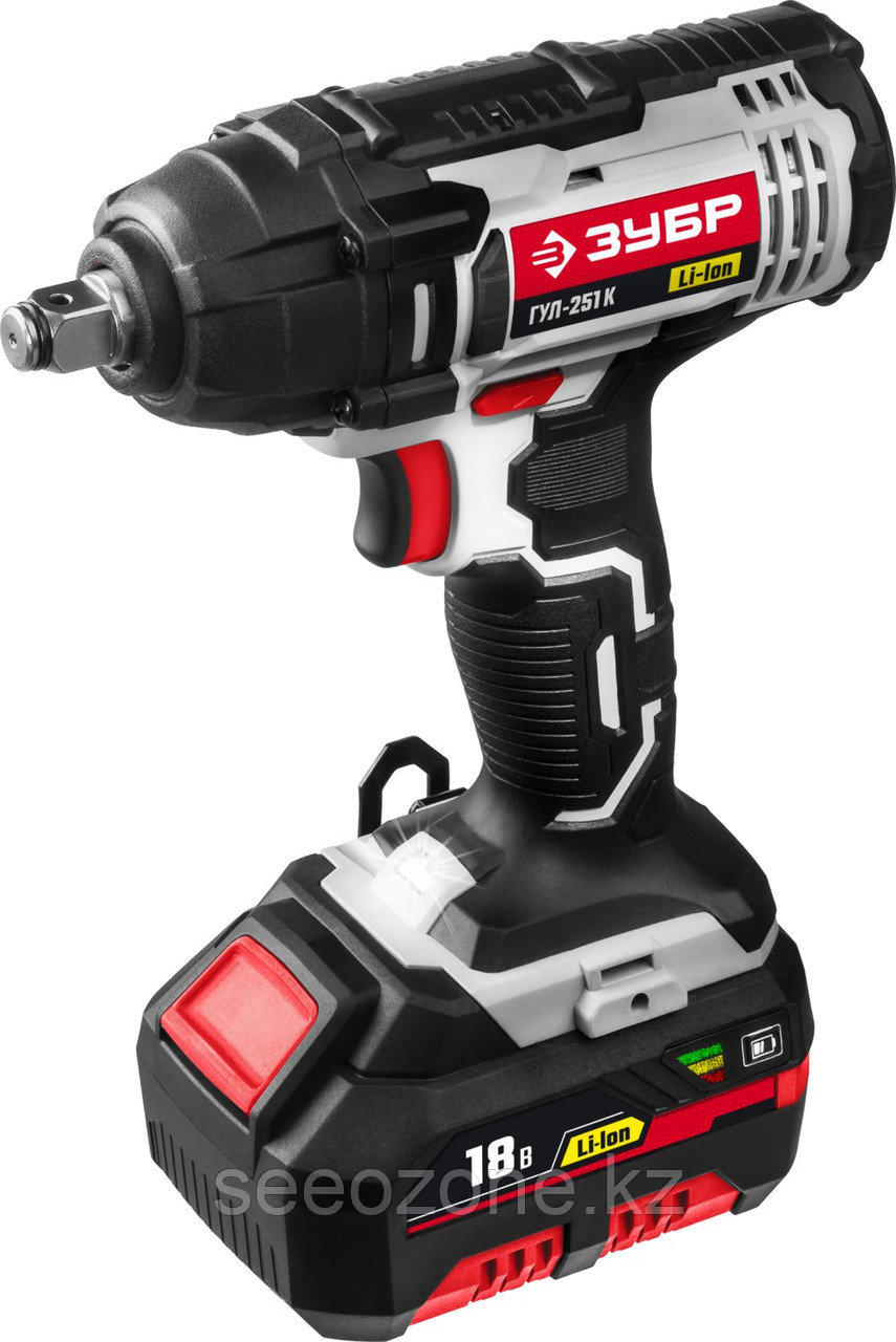 Гайковерт ударный аккумуляторный ЗУБР, Li-Ion, 18 В, кейс, 3 А*ч (ГУЛ-251 К)