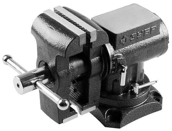 Тиски Зубр 125 мм,  слесарные многофункциональные с поворотом в двух плоскостях  (32712-125), фото 2