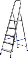 Лестница стремянка, Сибин, 5 ступен.., алюминий, максимальная нагрузка 150 кг (38801-5)