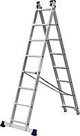 Лестница универс. двухсекционная Сибин, 2 х 8 (секц../ступен..), алюминий, макс нагрузка 150 кг (38823-08)