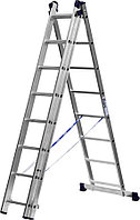 Лестница универс. трехсекционная Сибин, 3 х 8 (секц../ступен..), алюминий, макс нагрузка 150 кг (38833-08)