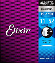 Струны для акустических гитар Elixir 11-52 POLYWEB 11025