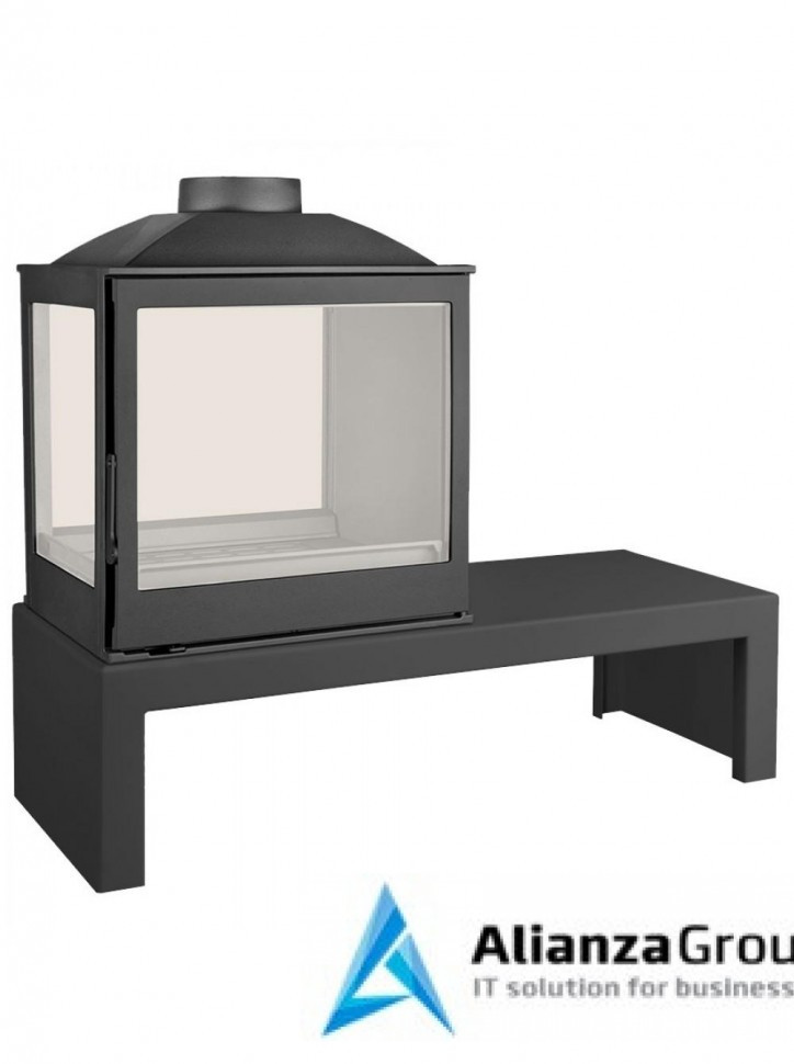 Печь-камин Liseo Castiron LCI 5 GDFs Table, двусторонняя, стекло слева