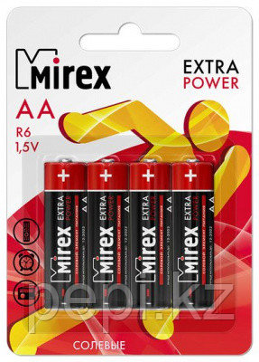 Батарейка палец "Mirex" R6 1.5V солевая