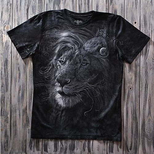 «Лев брутальный» тотальная футболка мужская
