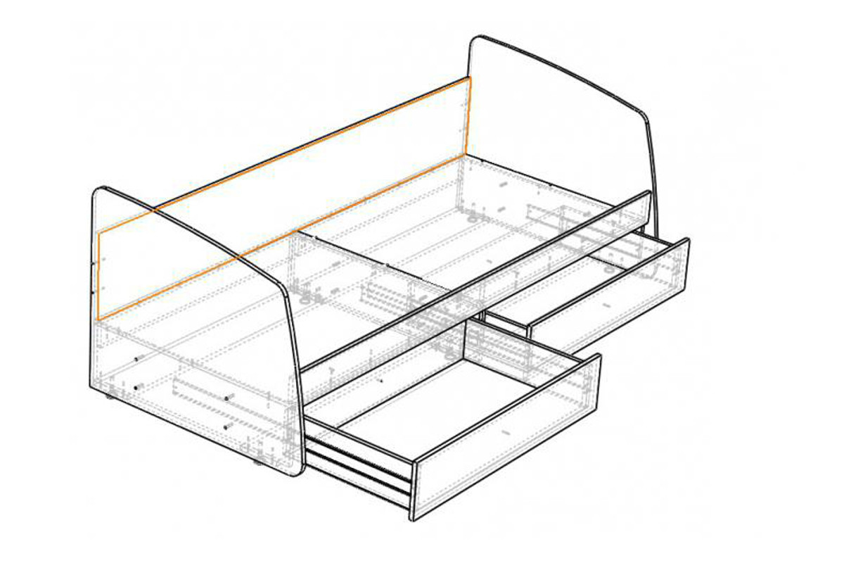 Детская кровать ящиками сборка