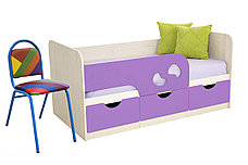 Минима - Комплект для детской, Кровать+стул, Дуб Атланта/Лиловый сад, фото 3