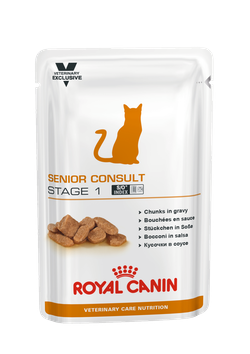 Royal Canin Senior Consult Stage1 в соусе, влажный корм для котов и кошек старше 7 лет без признаков старения