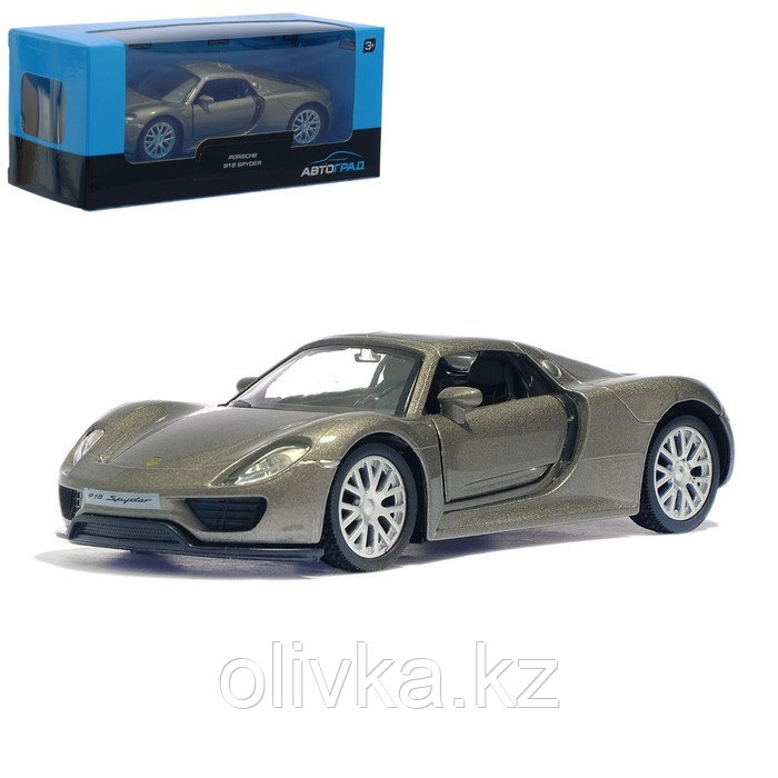 Машина металлическая PORSCHE 918 SPYDER, 1:32, инерция, цвет серебристый