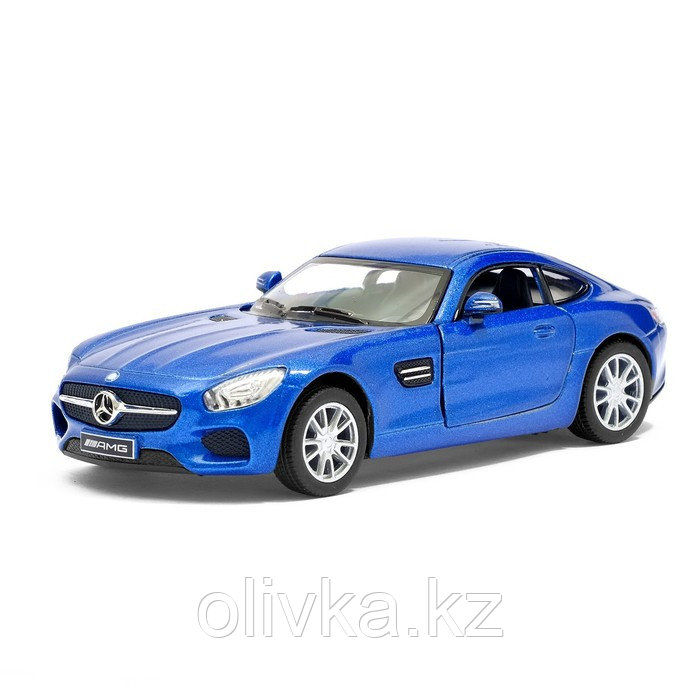 Машина металлическая Mercedes-AMG GT, 1:36, открываются двери, инерция, цвет синий