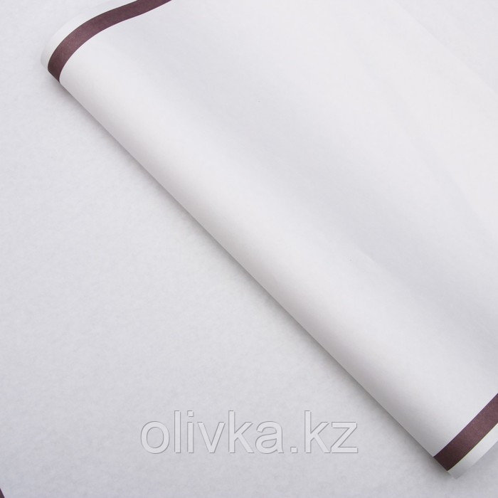 Бумага упаковочная, "Рамка", крафт белый, сиреневая, 50 х 70 см