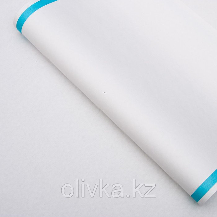 Бумага упаковочная, "Рамка", крафт белый, голубая, 50 х 70 см