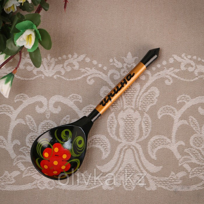 Ложка сувенирная, именная "Ирина", хохлома