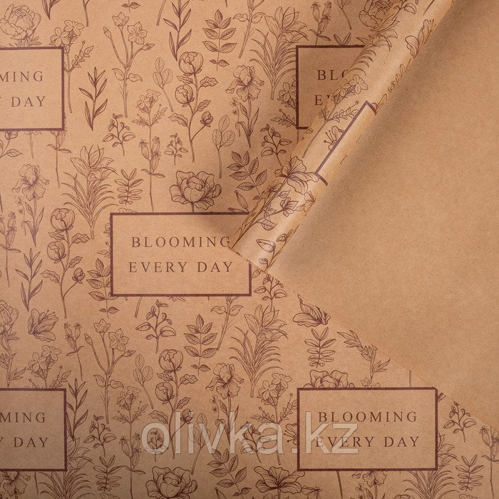 Бумага упаковочная крафтовая Blooming every day 50х70 см
