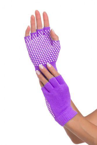 Перчатки противоскользящие для занятий йогой, фиолетовый