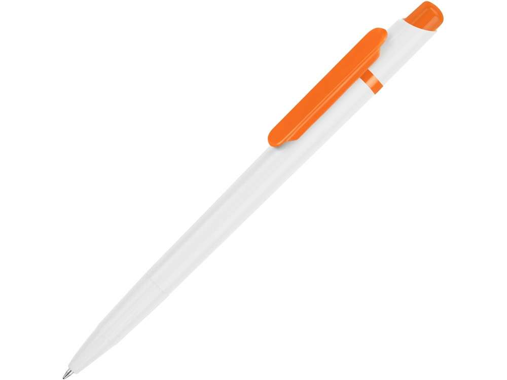 Ручка шариковая Этюд, белый/оранжевый - фото 1 - id-p76902995