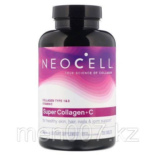 БАД Супер коллаген + C, тип 1 и 3, 6000 мг (250 таблеток) Neocell - фото 1 - id-p57972795