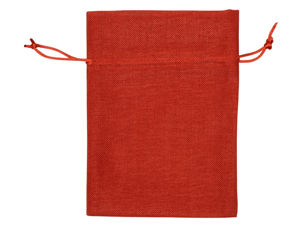 Мешочек подарочный, искусственный лен, средний, красный - фото 2 - id-p76907049