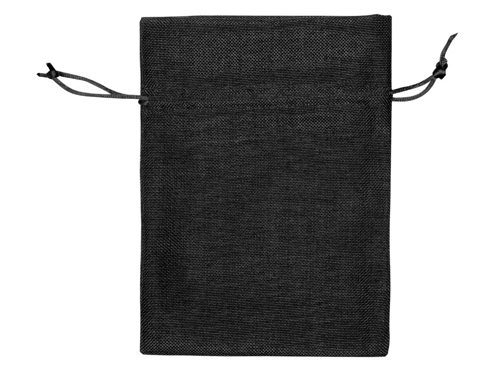 Мешочек подарочный, искусственный лен, средний, черный - фото 2 - id-p76907050