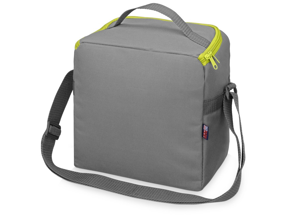 Изотермическая сумка-холодильник Classic c контрастной молнией, серый/зел яблоко - фото 3 - id-p76909013