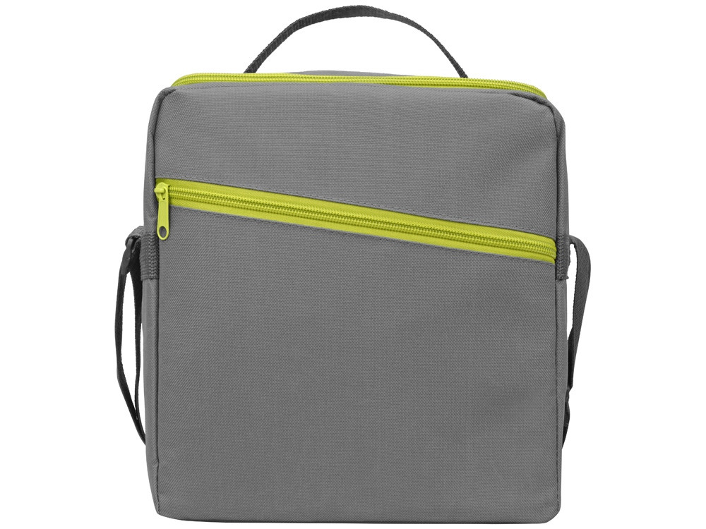 Изотермическая сумка-холодильник Classic c контрастной молнией, серый/зел яблоко - фото 4 - id-p76909013