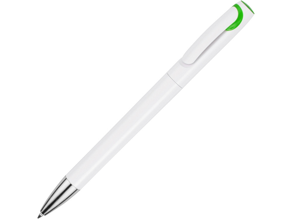 Ручка шариковая Локи, белый/зеленое яблоко - фото 1 - id-p76906202