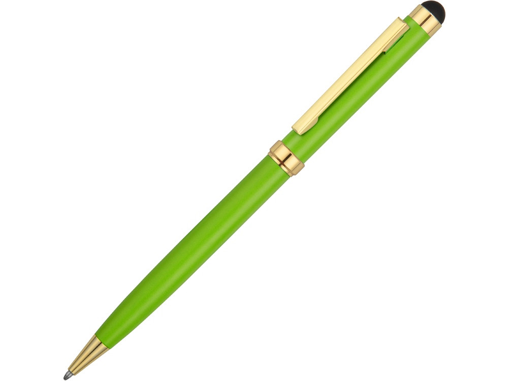 Ручка шариковая Голд Сойер со стилусом, зеленое яблоко - фото 1 - id-p76906210