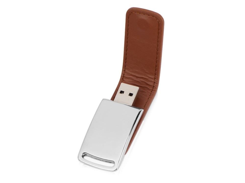 Флеш-карта USB 2.0 16 Gb с магнитным замком Vigo, светло-коричневый/серебристый - фото 2 - id-p76909057