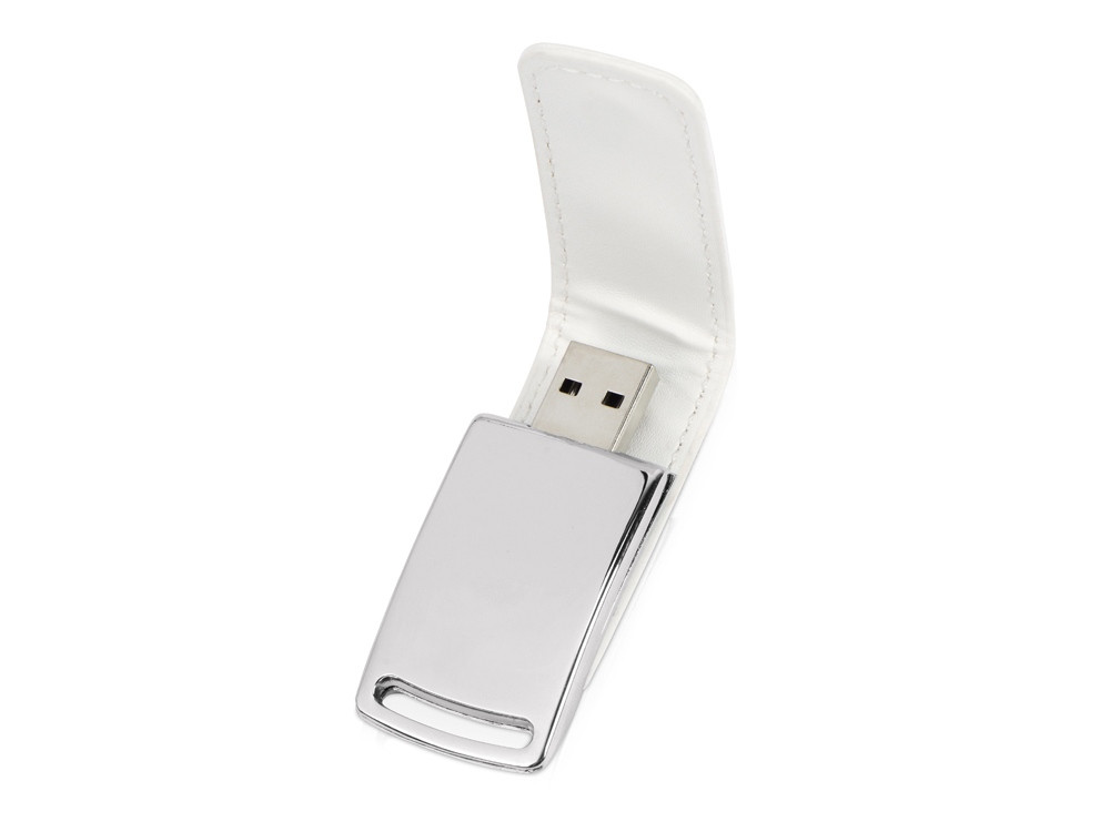 Флеш-карта USB 2.0 16 Gb с магнитным замком Vigo, белый/серебристый - фото 2 - id-p76909058