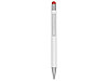 Ручка металлическая шариковая Flowery со стилусом и цветным зеркальным слоем, белый/красный, фото 3