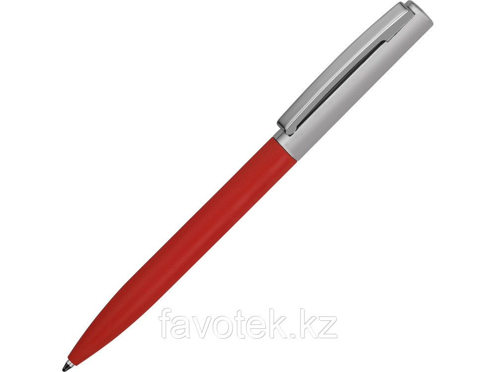 Ручка металлическая soft-touch шариковая Tally с зеркальным слоем, серебристый/красный