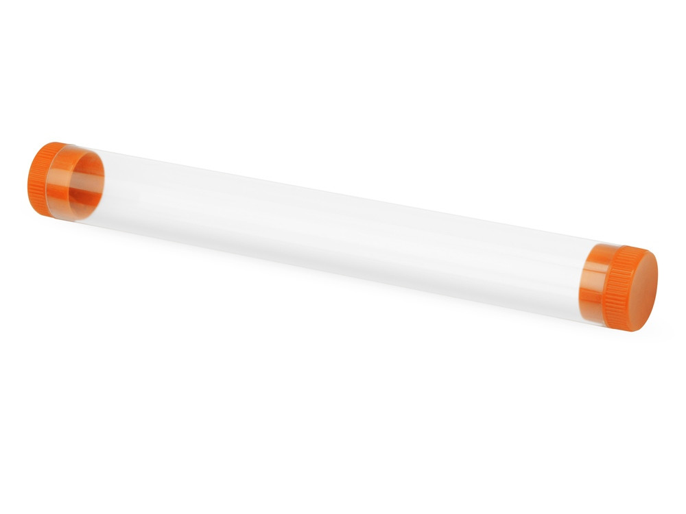 Футляр-туба пластиковый для ручки Tube 2.0, прозрачный/оранжевый - фото 1 - id-p76908272