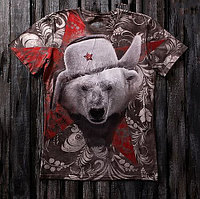 Медведь белый тотальная футболка мужская