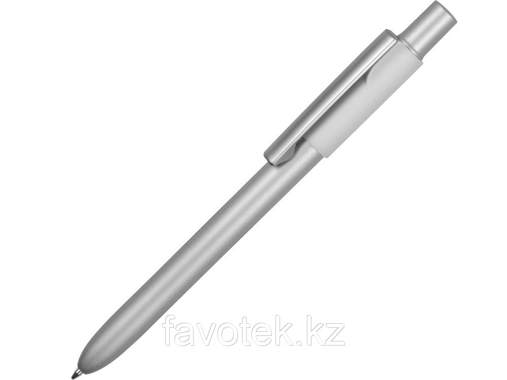 Ручка металлическая шариковая Bobble с силиконовой вставкой, серый/белый