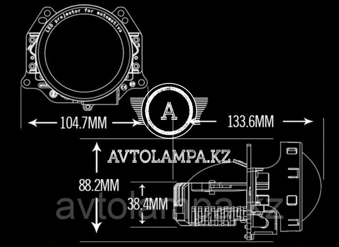 AOZOOM Bi LED A 3+ прожектор линз 3inch (комплект) - фото 6 - id-p76937519