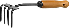 Грабли-рыхлитель PROLine с деревянной ручкой, Grinda, 270 мм, 4 зубца (421515)