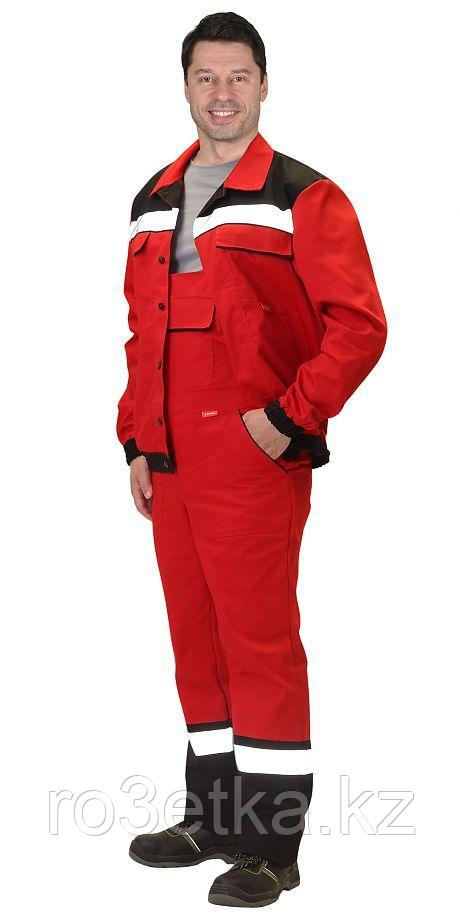Костюм "МАСТЕР" куртка кор., полукомбинезон, красный с черным