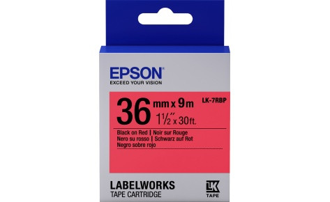 Лента Epson C53S657004 LK-7RBP Пастельная лента 36мм,Красн./Черн., 9м