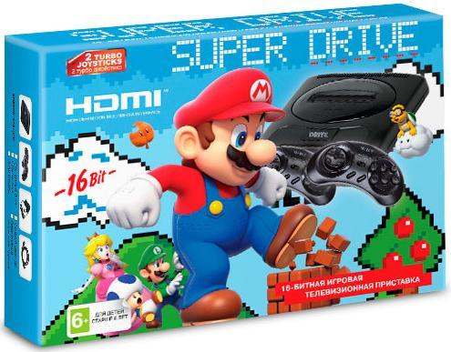 Игровая приставка Sega 16 bit Super Drive Mario HDMI + 2 геймпада+картридж 24 игры