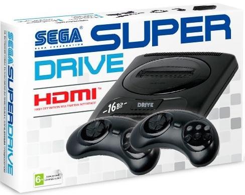 Игровая приставка 16 bit Super Drive 2 Classic HDMI White box + 2 геймпада (Черная)+картридж 24 игры