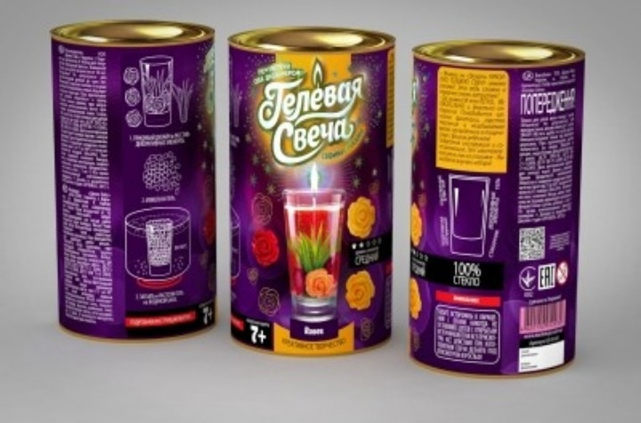 Набор креативного творчества "Гелевые свечи Дикая роза" своими руками (12) в тубусе