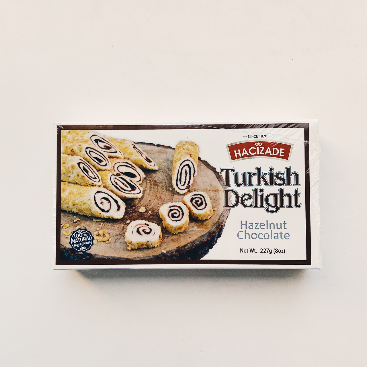 Рахат-лукум Hacizade Лесной орех с шоколадом (Турция) 227 гр.