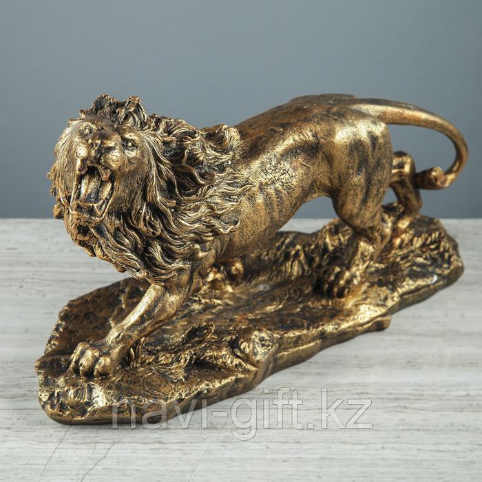 Статуэтка "Рычащий лев", бронзовый цвет, 22 см - фото 3 - id-p76971228