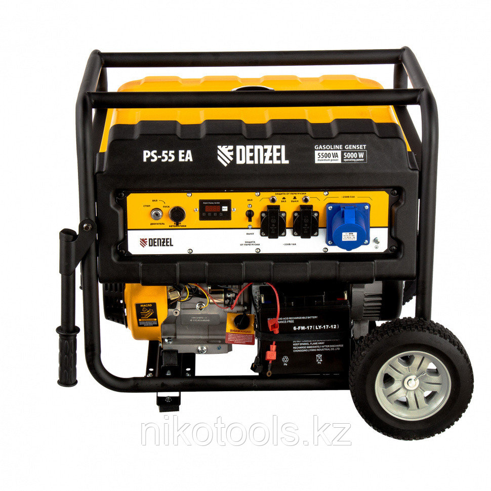 Генератор бензиновый PS 55 EA, 5,5 кВт, 230В, 25л, коннектор автоматики, электростартер// Denzel - фото 3 - id-p76974867